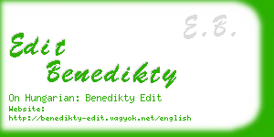 edit benedikty business card